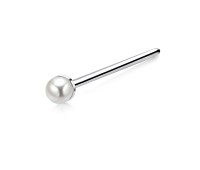 2mm Pearl Silver Straight Nose Stud NSKA-148p